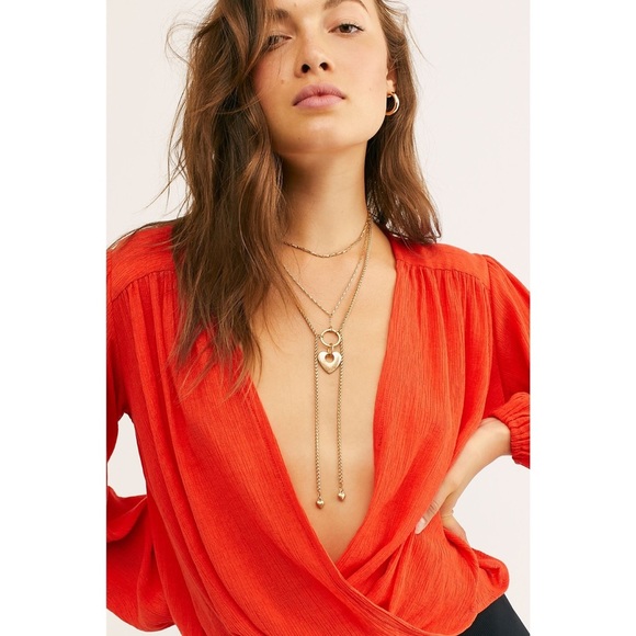 NEW Free People Check On It Wrap Top Size Small - Picture 3 of 10